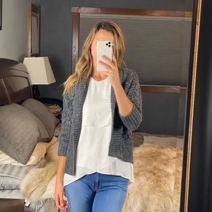 Express Gray Wool Alpaca Open Cardigan, XS, New With Tags